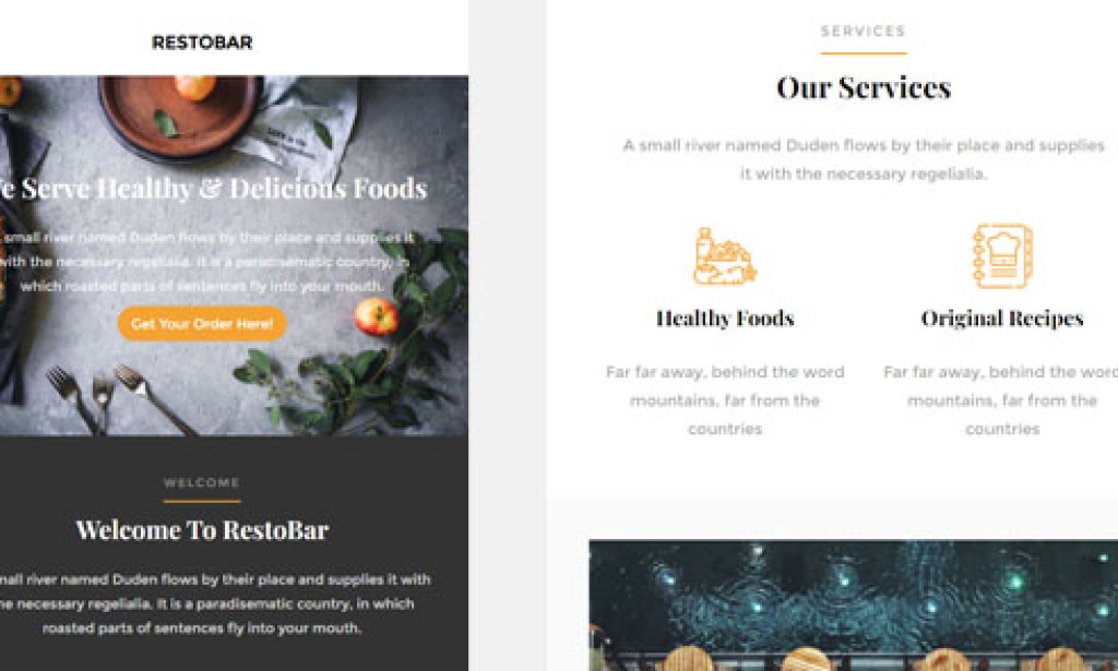 Restaurant Email HTML Template Free