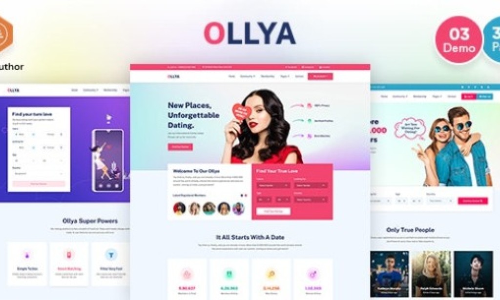 Ollya v1.0 – Dating and Community Site Template Free