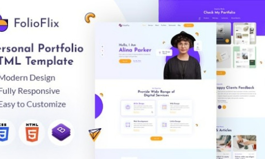 FolioFlix v1.0 – Personal Portfolio HTML Template Free