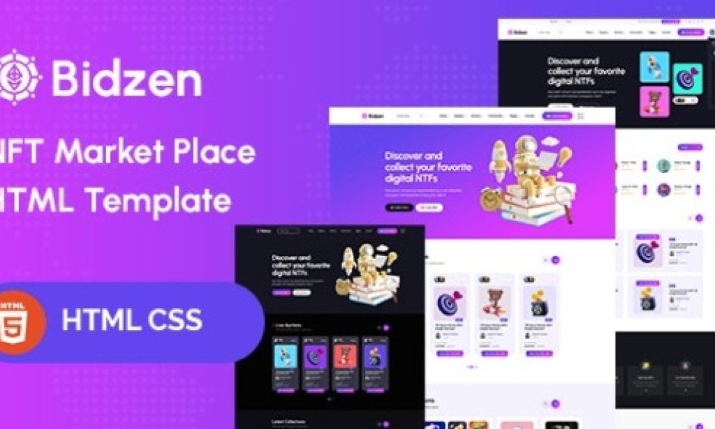 Bidzen v1.0 – NFT Marketplace HTML Template Free