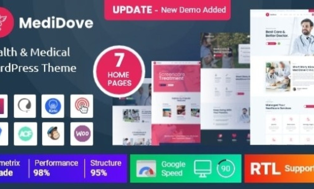 MediDove v2.2 – Health & Medical WordPress Theme + RTL Free
