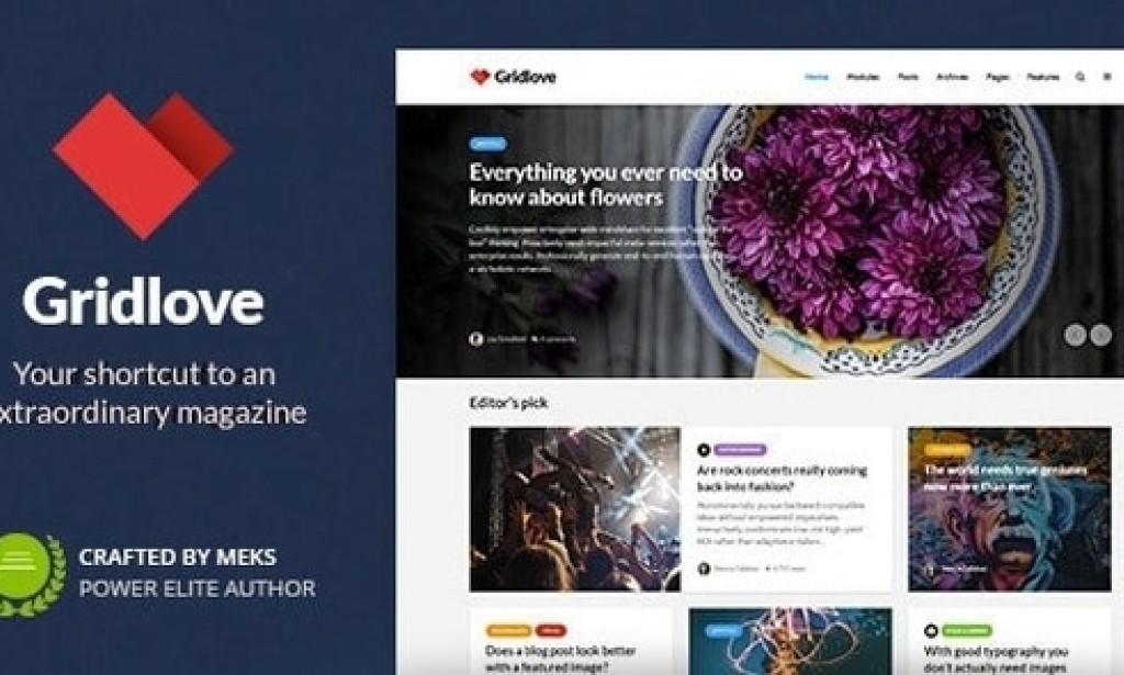 Gridlove v2.1 – News Portal & Magazine WordPress Theme Free