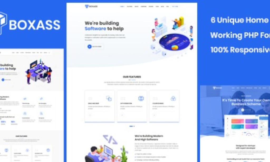 Boxass v1.2 – Startup Landing Page Template Free