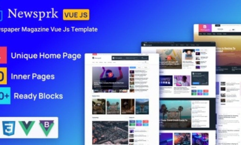 Newsprk v1.1 – Vue JS Newspaper Template Free