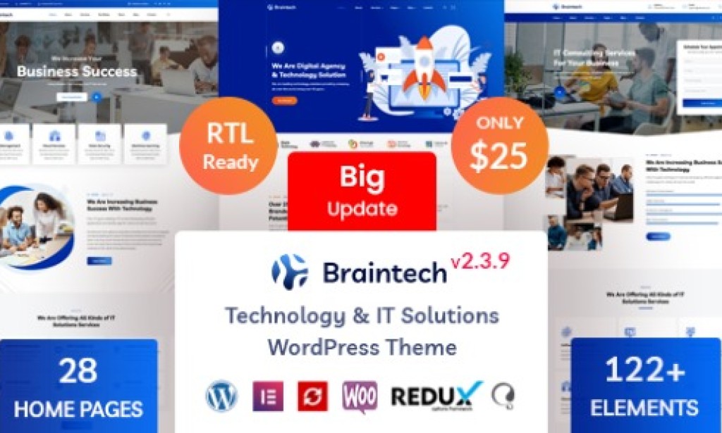 Braintech v2.3.9 – Technology & IT Solutions WordPress Theme Free