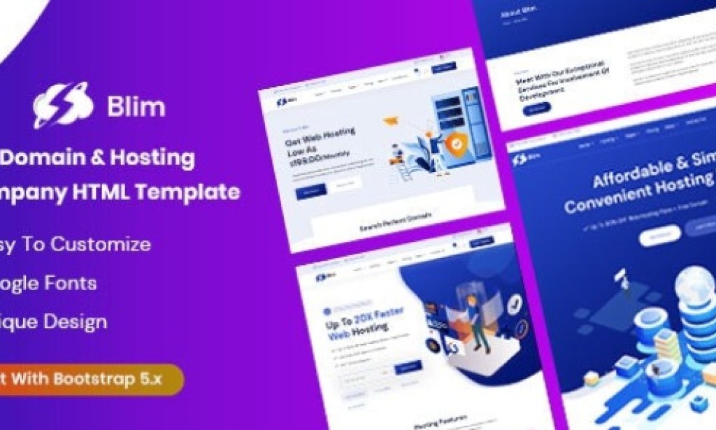 Blim v1.2 – Domain & Hosting Company HTML Template Free
