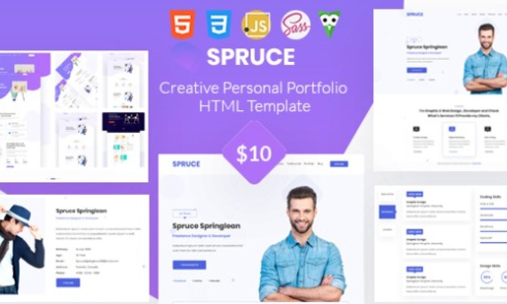 Spruce v1.1 – Personal Portfolio and vCard Template Free