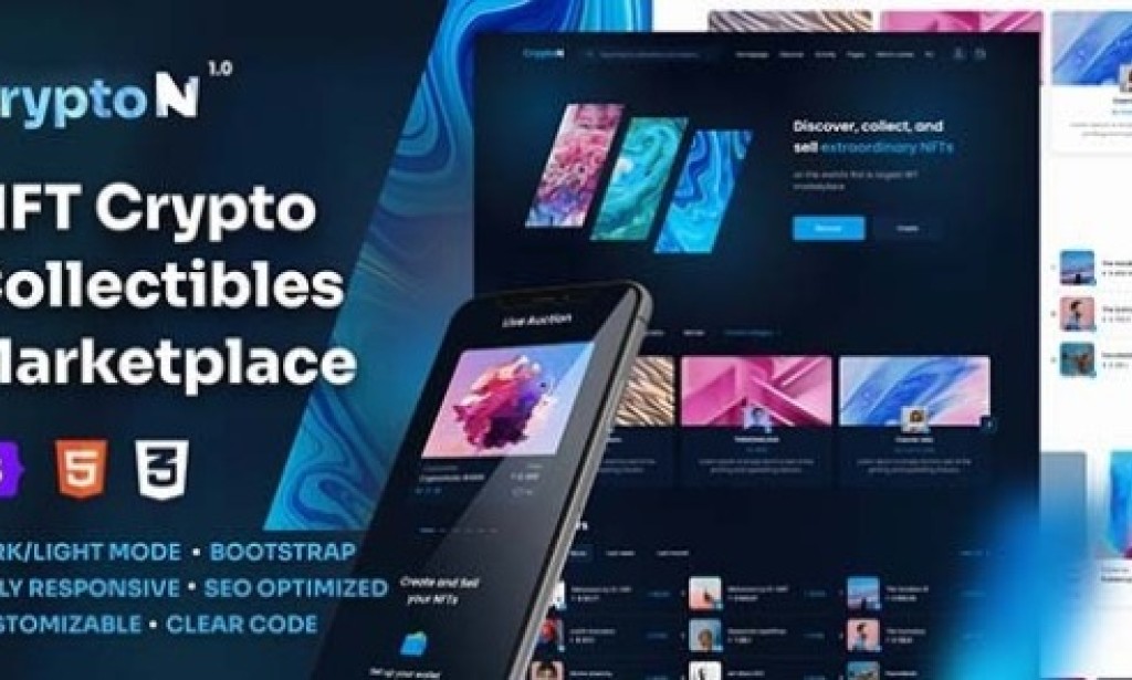 CryptoN v1.0 – NFT Collectibles Marketplace HTML Template Free