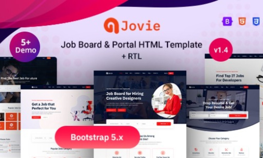Jovie v1.4 – Job Board & Portal HTML Template Free