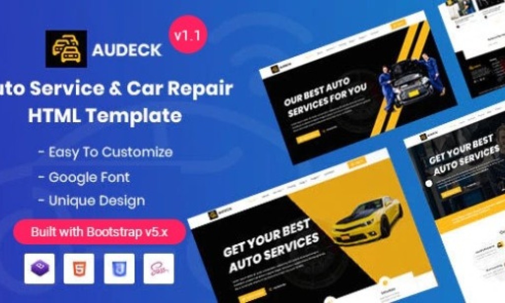 Audeck v1.1 – Auto Servicing Bootstrap 5 Template Free