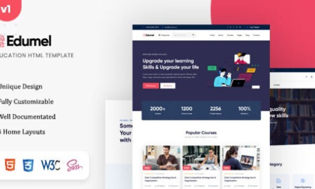Edumel v1.0 – Education LMS Template HTML Free