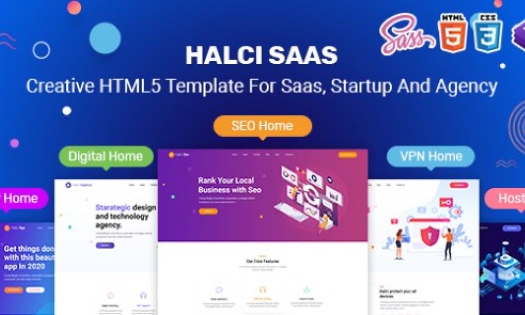 HalciSaas v1.1 – Creative HTML5 Template for Saas, Startup & Agency