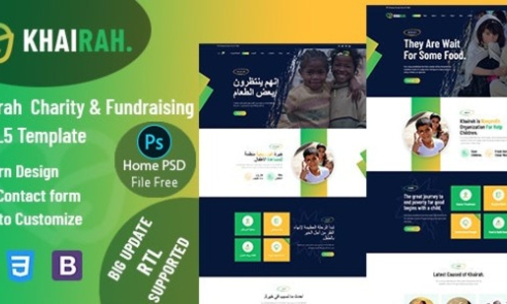 Khairah v1.0 – Charity Nonprofit React+HTML Template Free