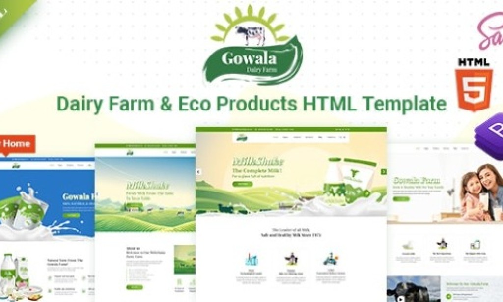 Gowala v2.0 – Dairy Farm & Eco Products HTML Template Free