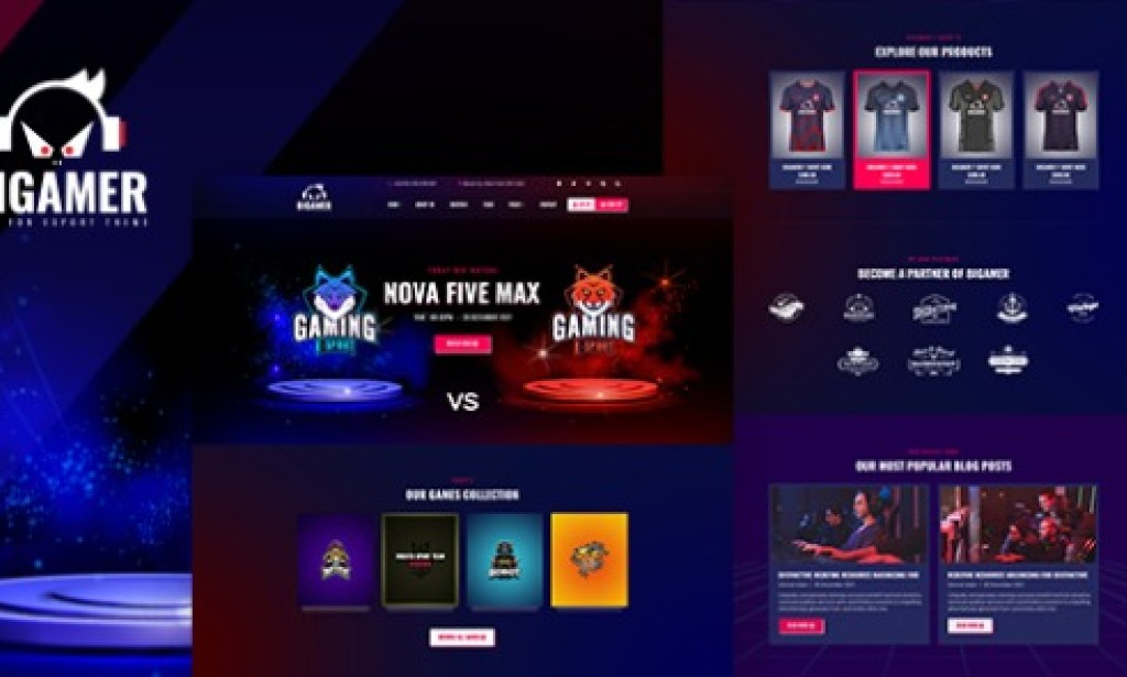 Bigamer v1.0 – Online eSports and Gaming Tournaments HTML Template Free