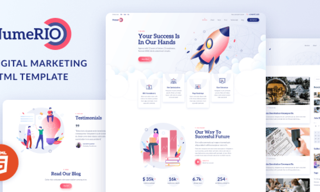 Numerio v1.0 – Digital Marketing Landing Page HTML Template Free