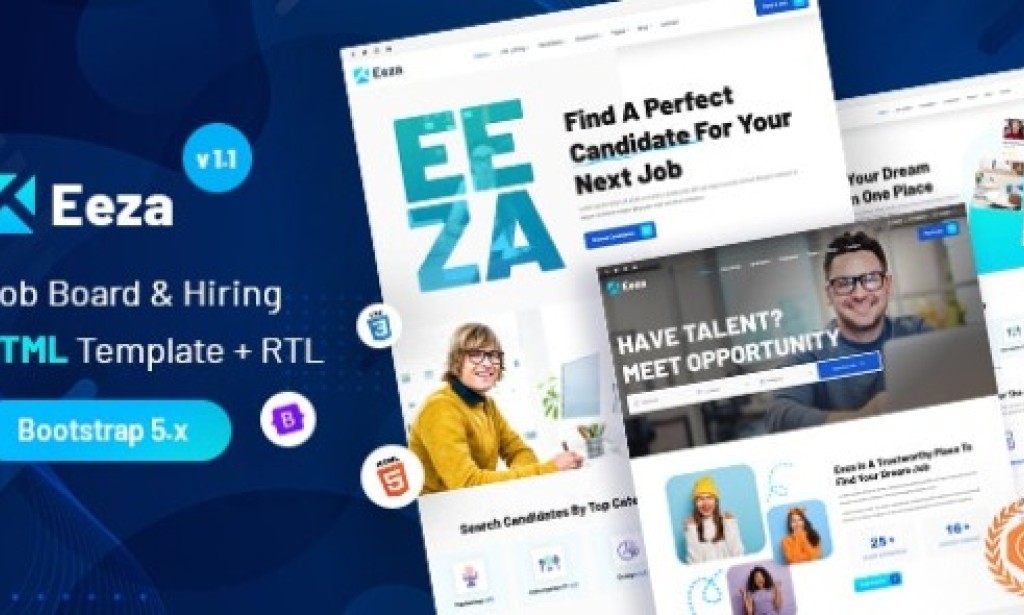 Eeza v1.1 – Job Board & Hiring + Dashboard HTML Template Free