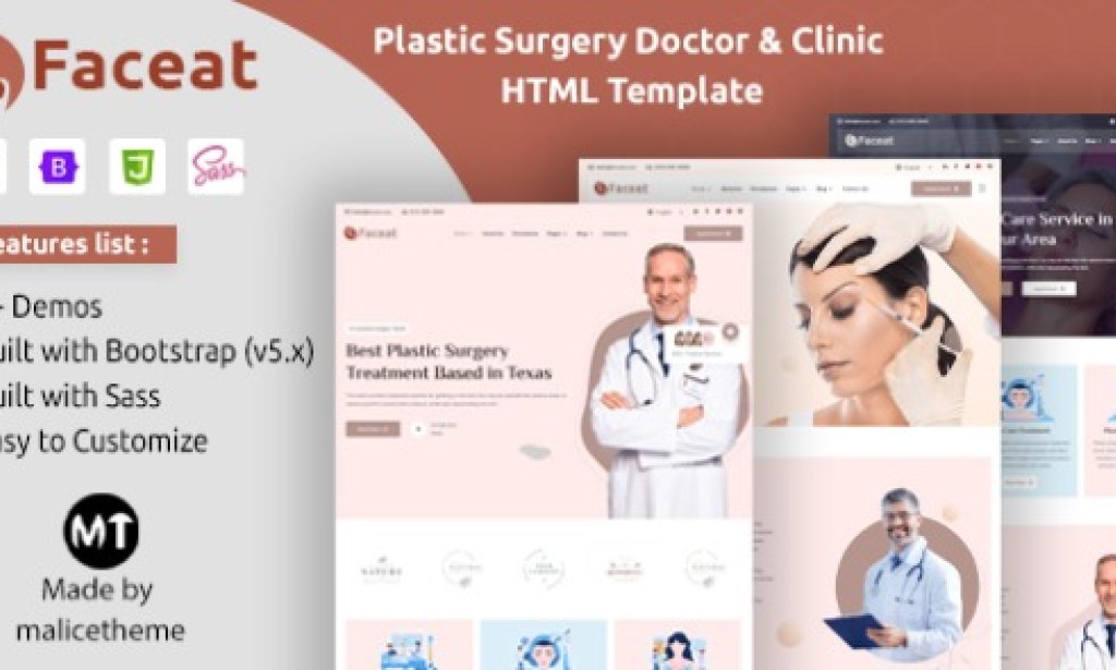 Faceat v1.0 – Plastic Surgery Doctor & Clinic HTML Template Free