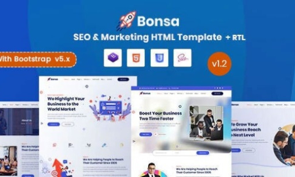 Bonsa v1.2 – SEO & Marketing Company HTML Template Free