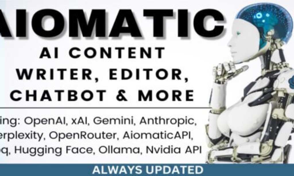 AIomatic v2.5.9 – AI Content Writer, Editor, ChatBot & AI Toolkit WordPress Plugin