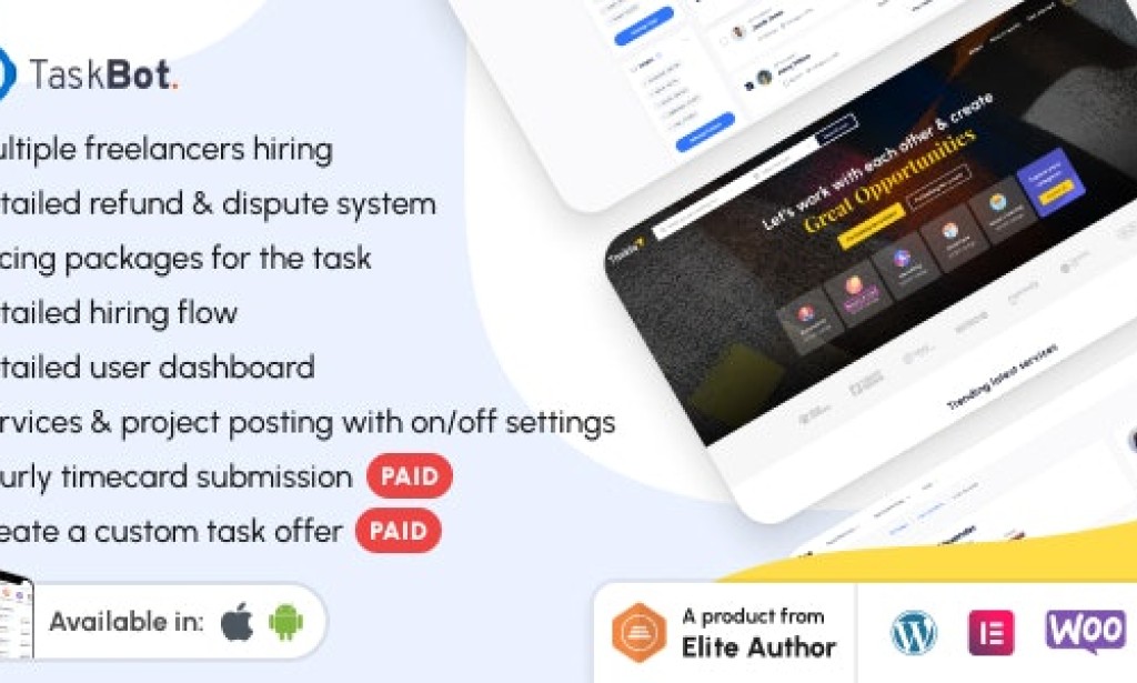 Taskbot v5.2 Nulled – A Freelancer Marketplace WordPress Plugin Free