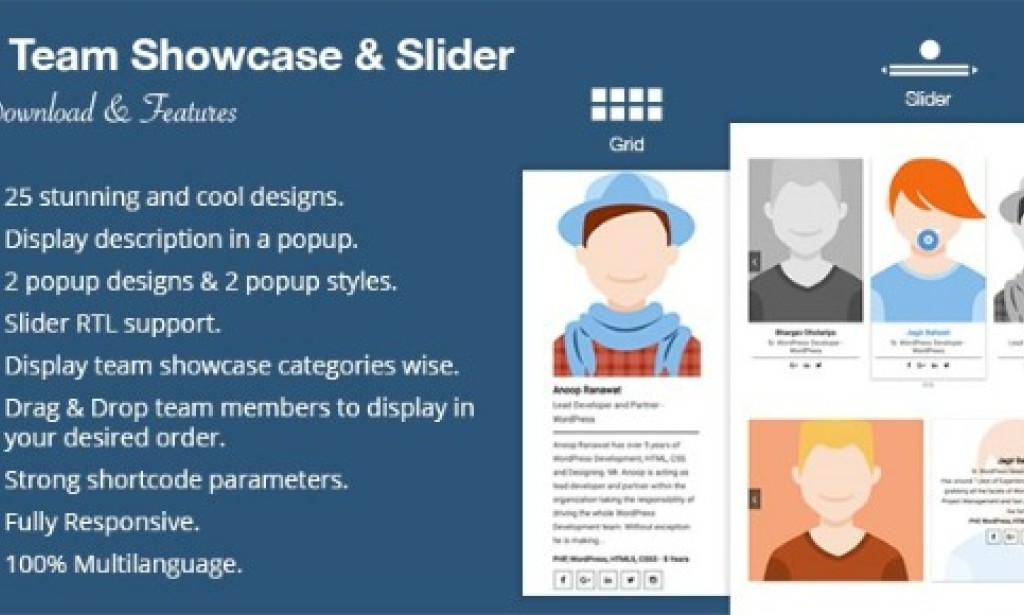 WP Team Showcase and Slider Pro v1.5.0 – WordPress Plugin