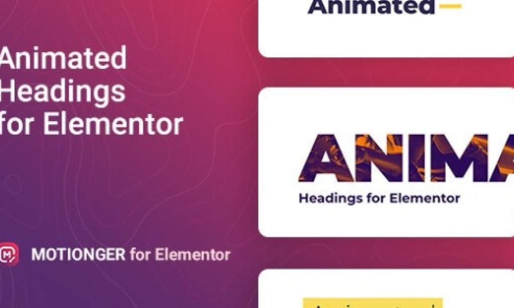 Motionger v2.0.3 – Animated Heading for Elementor Addon