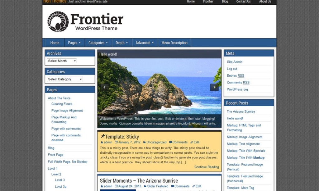 Frontier v1.3.4 WordPress Theme Free Download