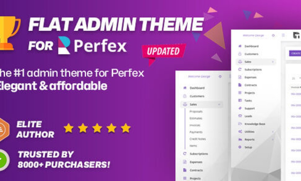 Perfex CRM v1.0.4 – Flat Theme for Admin (Backend) Interface Addon