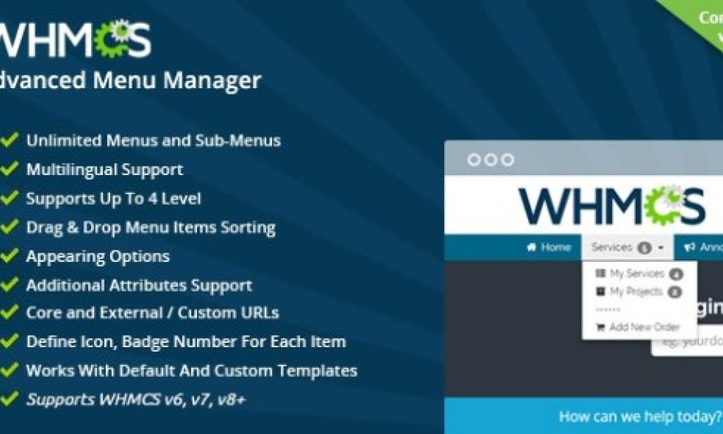 WHMCS Advanced Menu Manager v1.72.0 – Addon