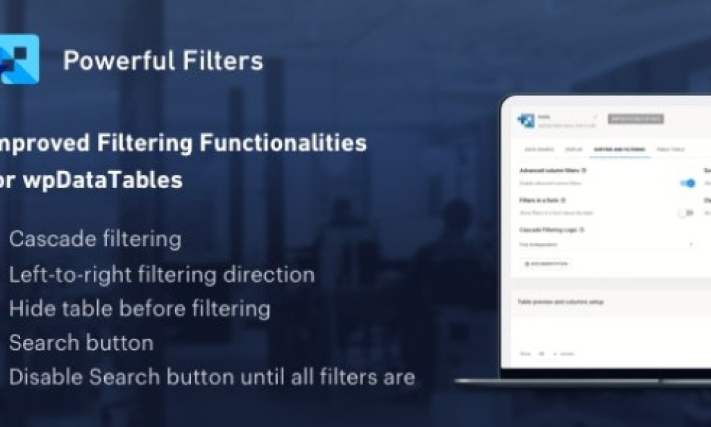 Powerful Filters for wpDataTables Addon v1.4.3 – Cascade Filter for WordPress Tables