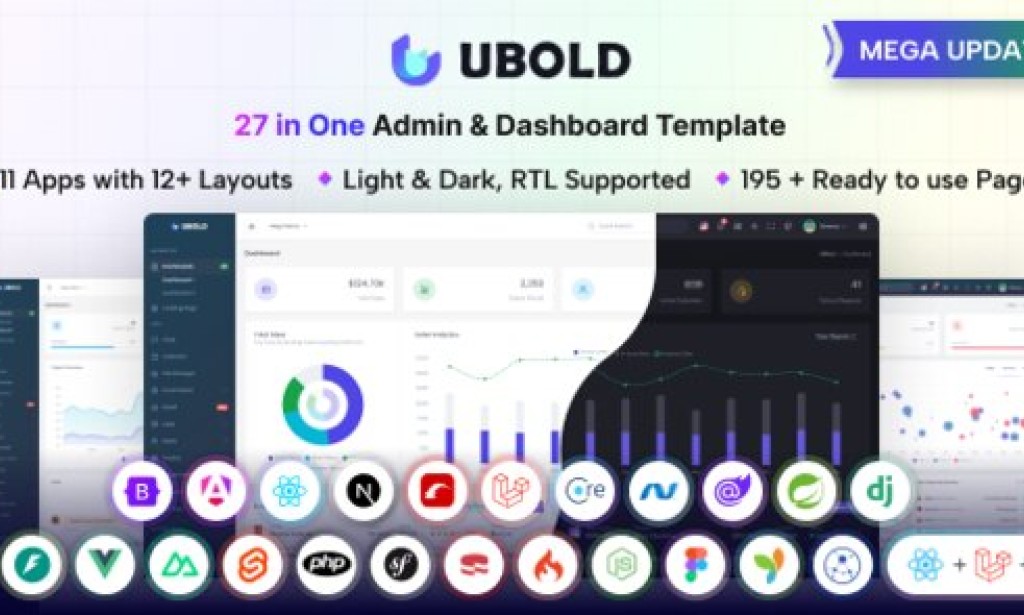 UBold v8.0 – 27 in One Admin & Dashboard Template
