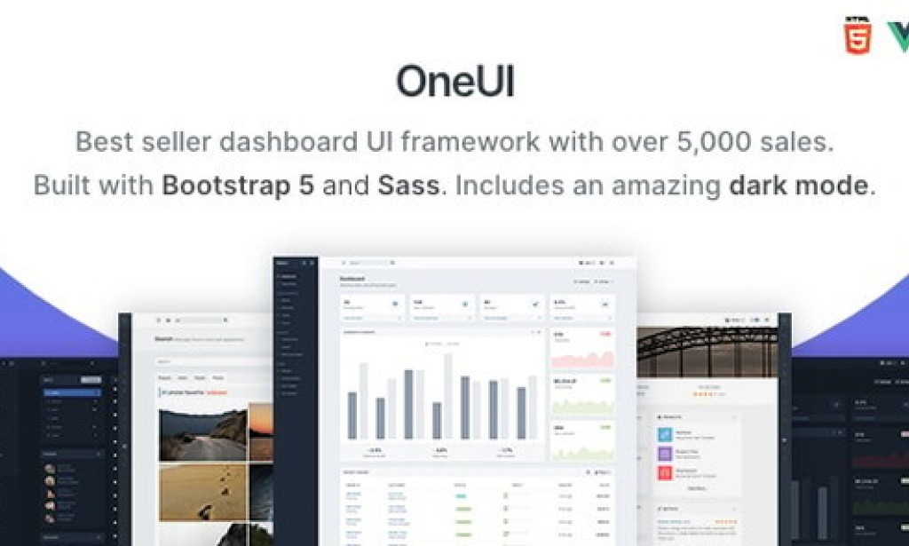 OneUI v5.11 – Bootstrap 5 Admin Dashboard Template, Vue Edition & Laravel 11 Starter Kit