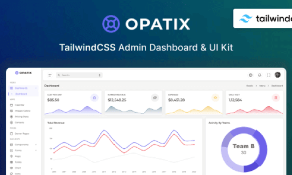 Opatix – Tailwind CSS 3 Admin Layout & UI Kit Template