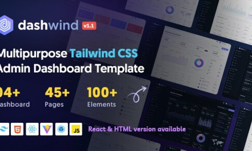 DashWind v1.1.0 – Multipurpose Tailwind CSS Admin Dashboard Template