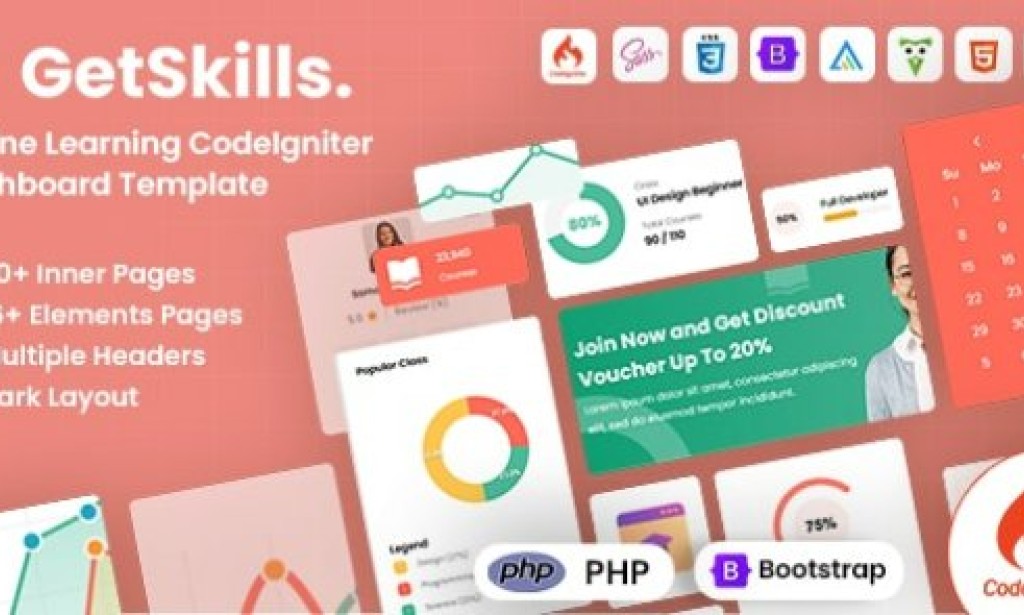 GetSkills v1.0 – Online Learning Codeigniter Admin Dashboard Template