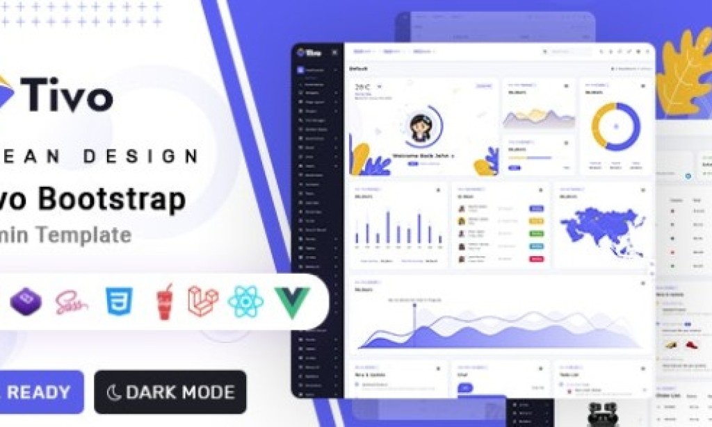 Tivo v1.0 – React, Vue Js, Laravel & HTML Admin Dashboard Template Free
