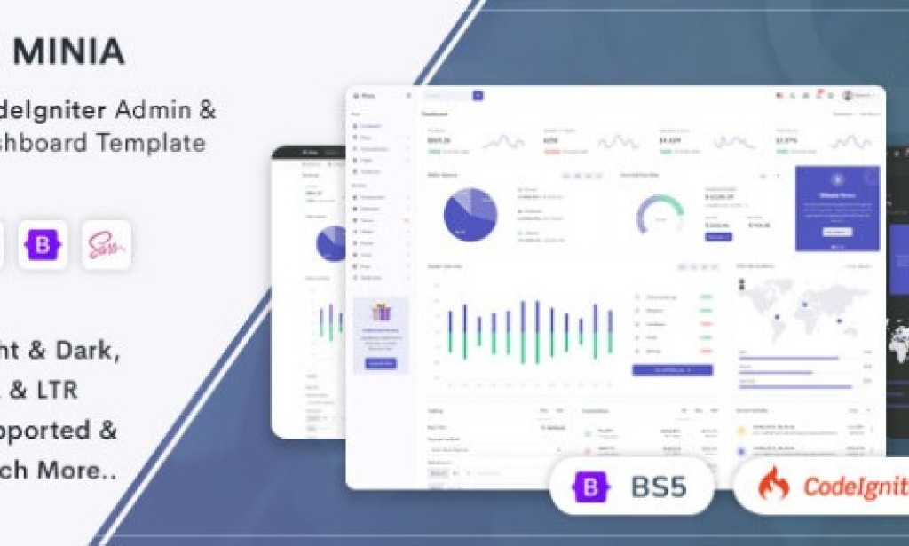 Minia v1.2 – CodeIgniter 4 Admin & Dashboard Template Free