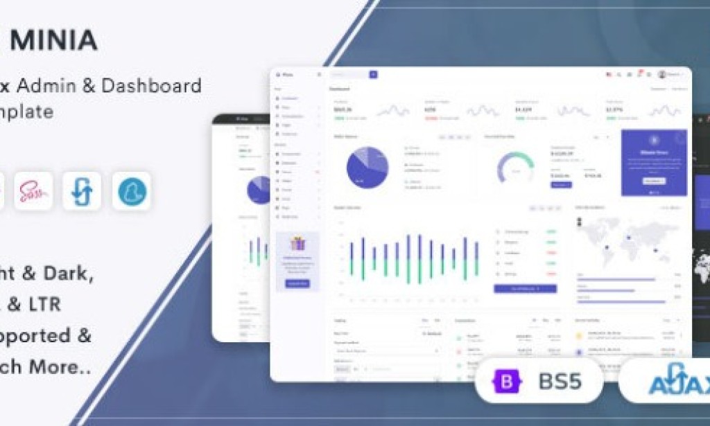 Minia v1.2 – Ajax Admin & Dashboard Template Free