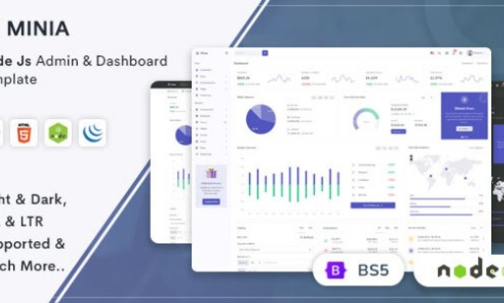 Minia v1.0 – NodeJS Admin & Dashboard Template Free