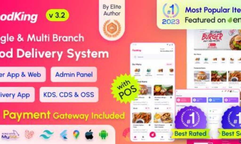 FoodKing v4.0 Nulled – Restaurant Food Delivery System with Admin Panel & Delivery Man App | Restaurant POS Source