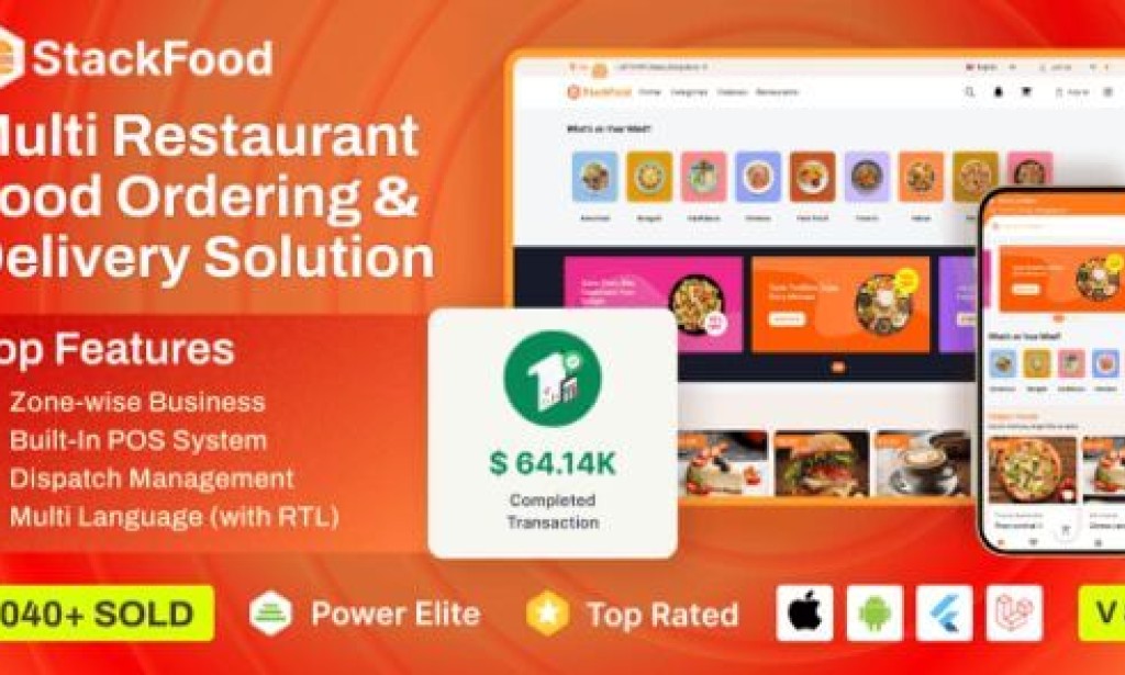 StackFood Multi Restaurant v9.0 Nulled – Food Delivery App with Laravel Admin and Restaurant Panel Source