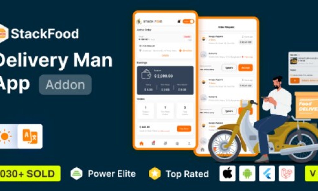 StackFood Multi Restaurant v9.0 – Food Ordering Delivery Man App Source