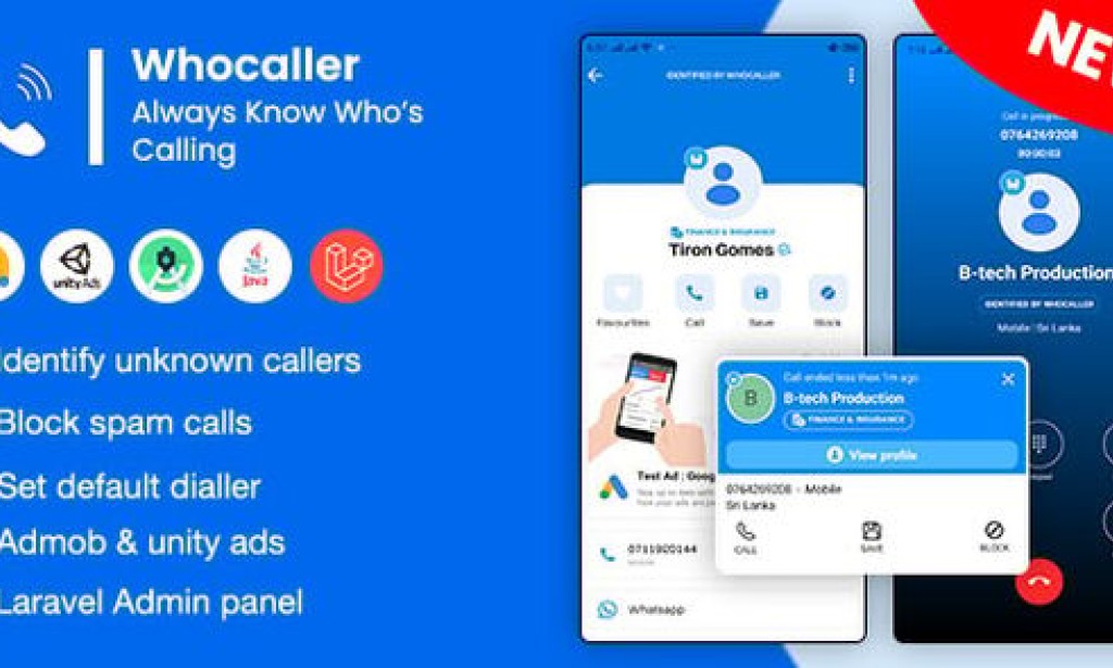 Whocaller v1.7 – Truecaller ID & Spam Blocker App With Admin Panel Source