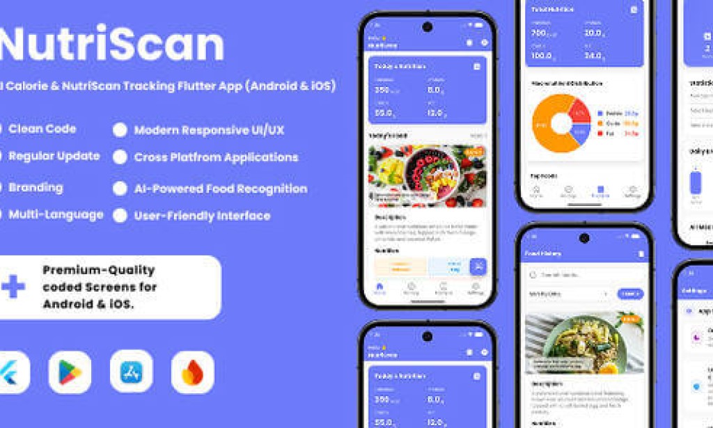 NutriScan v2.1.2 – AI Food Nutrition Analysis Flutter App for Android & iOS Source