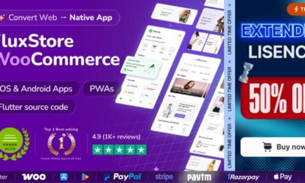 Fluxstore WooCommerce v6.0 – Flutter E-commerce Full App Source