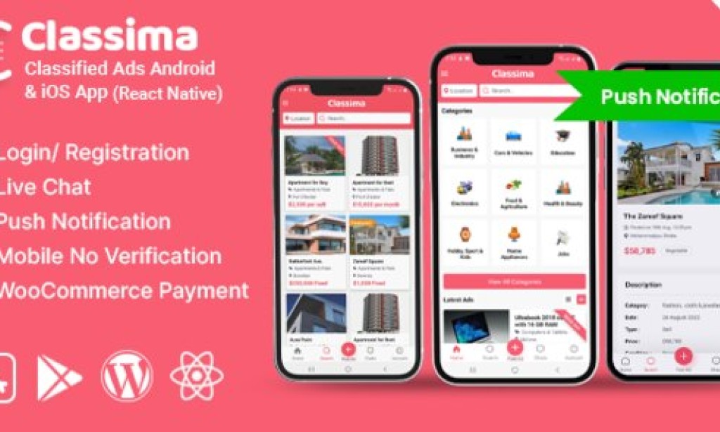 Classima v2.95.11 – Classified Ads Android & iOS App Source
