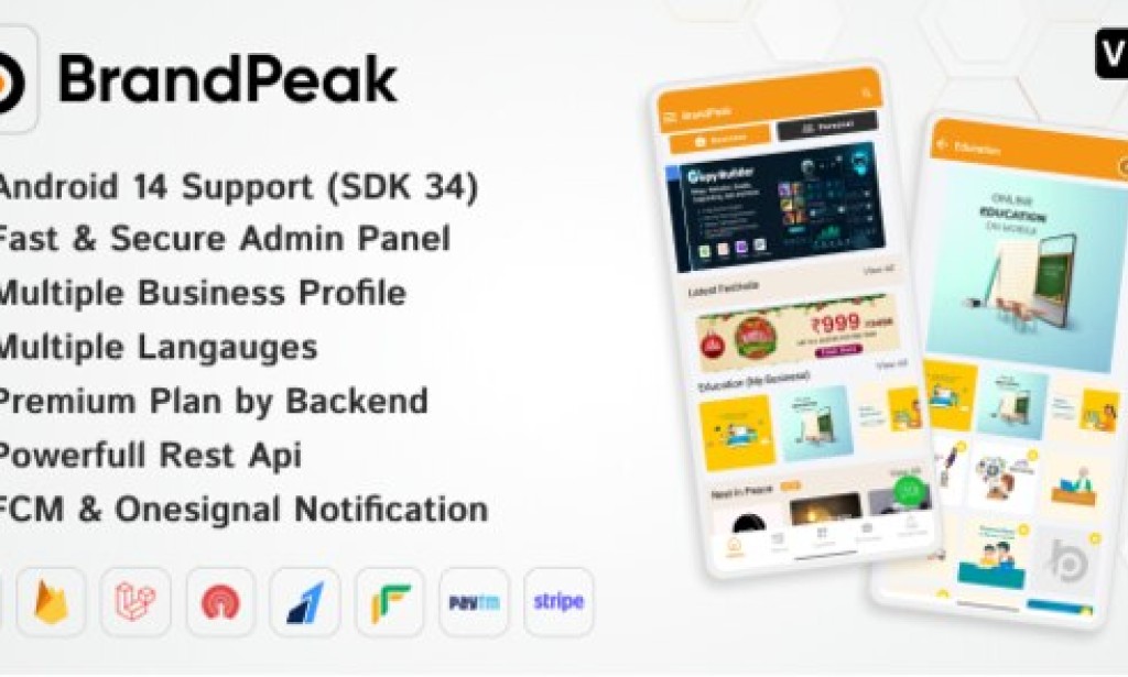 BrandPeak v2.2 – Festival Poster Maker, Business Post, Political Post Maker App Source Code
