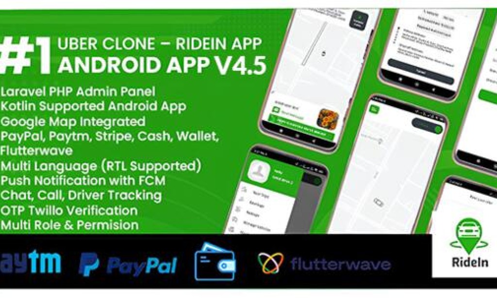 RideIn Taxi App v4.6 – Android Taxi Booking App with Admin Panel Source