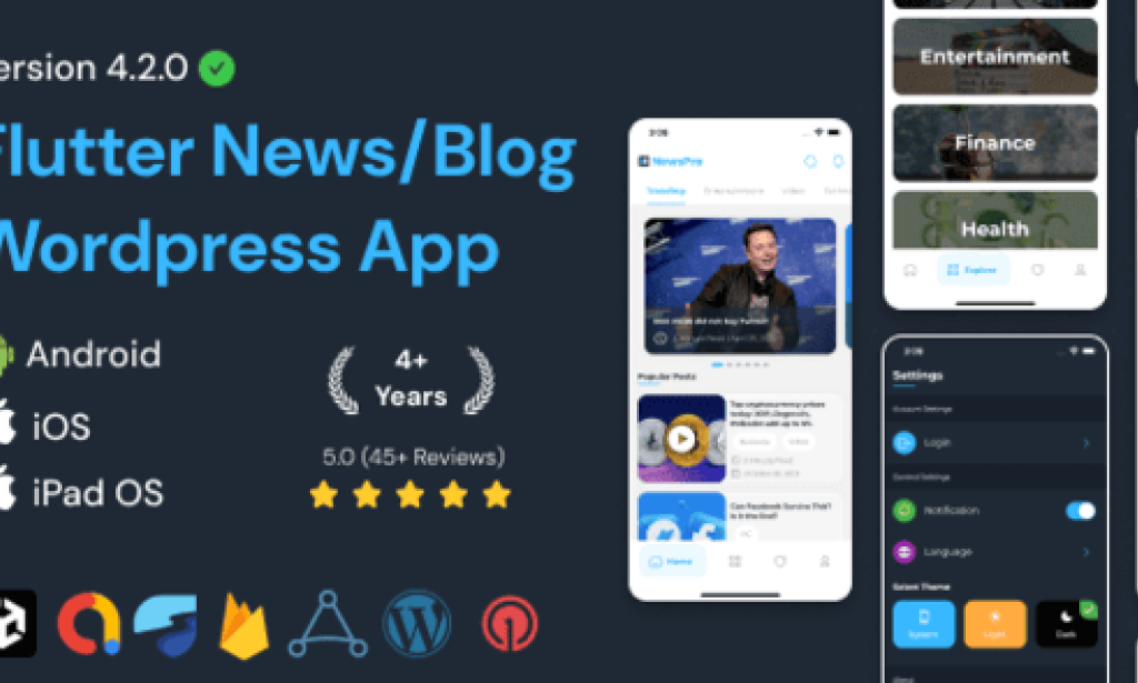 NewsPro v4.2.0 – Blog/News/Article App for WordPress Source